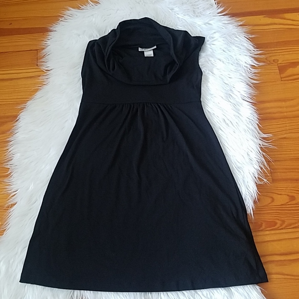 Belle Du Jour Cowl Neck Sleeveless Black Dress